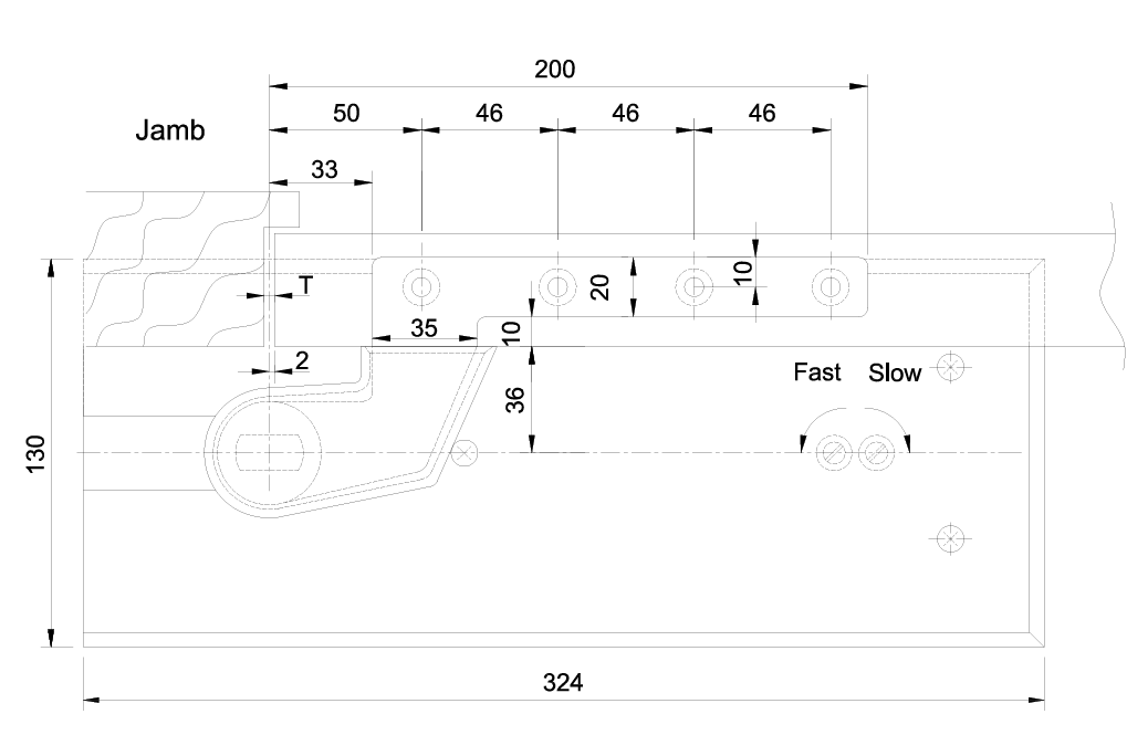 大偏心臂 規格圖